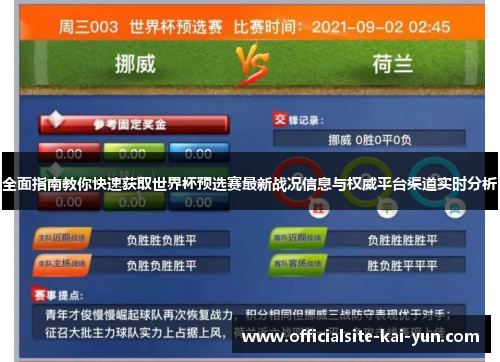 全面指南教你快速获取世界杯预选赛最新战况信息与权威平台渠道实时分析